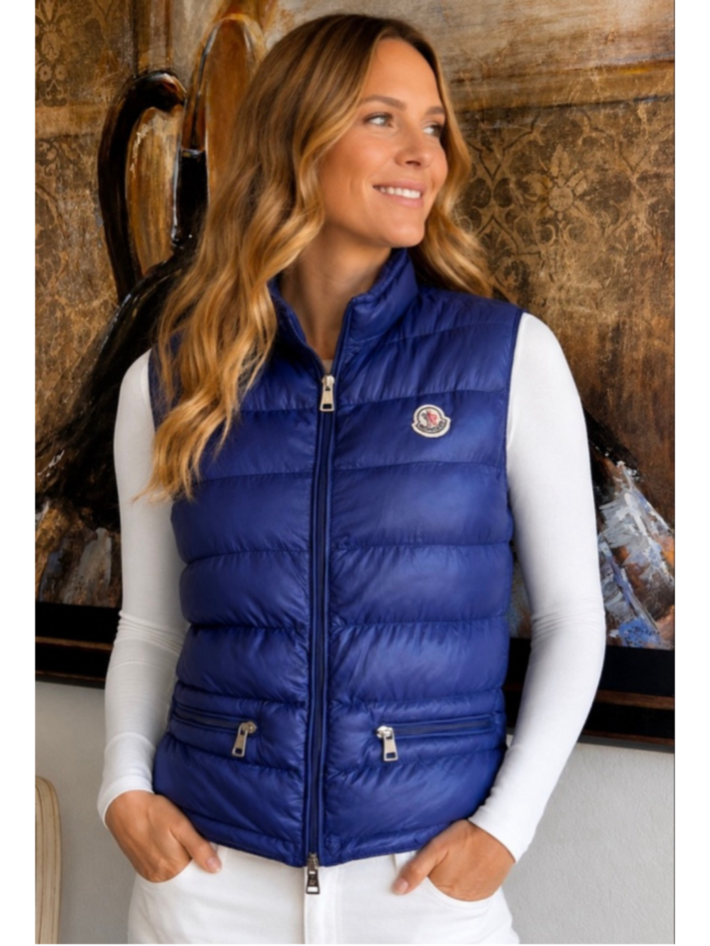 Women's Moncler Blue Puffer Vest Size S